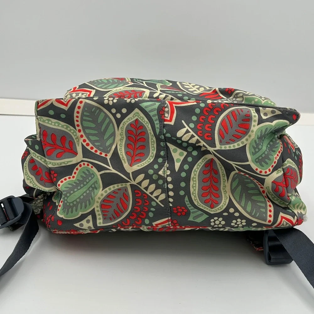 Vera Bradley Lighten Up Backpack Nomadic Floral Leaf Print Canvas Campus Travel
